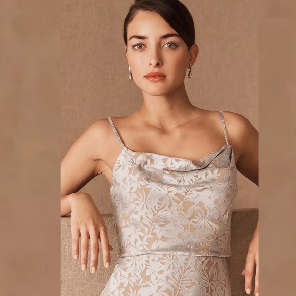 BHLDN Jenny Yoo Dahlia Cowl Neck Dress Size 0 - Picture 3 of 8